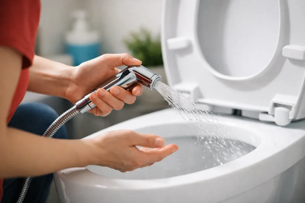 Comment utiliser une douchette de toilettes ?