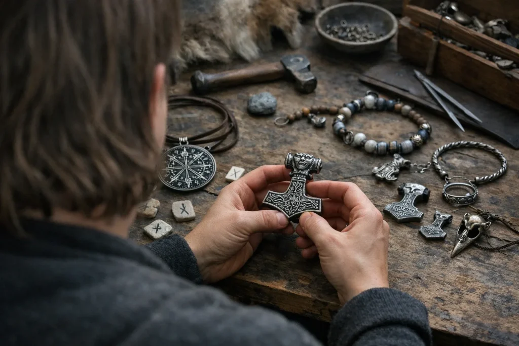 Bijoux vikings : Mjöllnir, Vegvísir, runes — significations réelles et pièges des reproductions