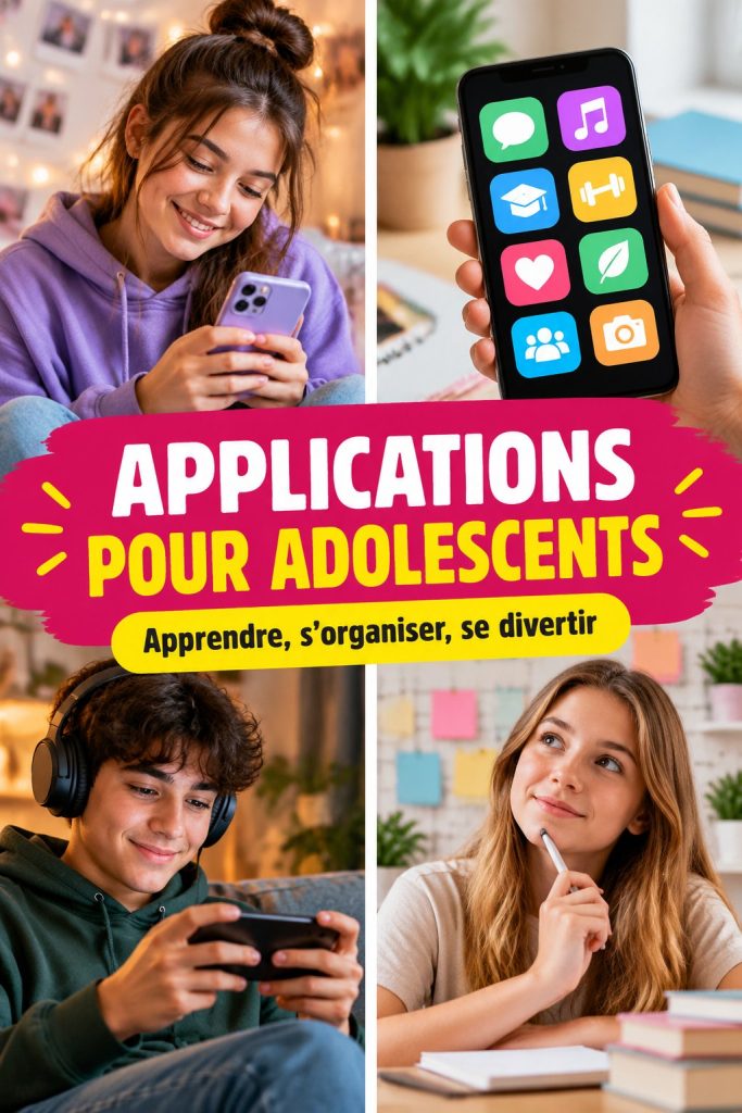Un adolescent utilisant une application mobile sur son smartphone dans un cadre moderne.