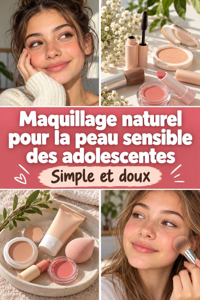 Une adolescente avec un maquillage naturel qui met en valeur sa peau sensible.