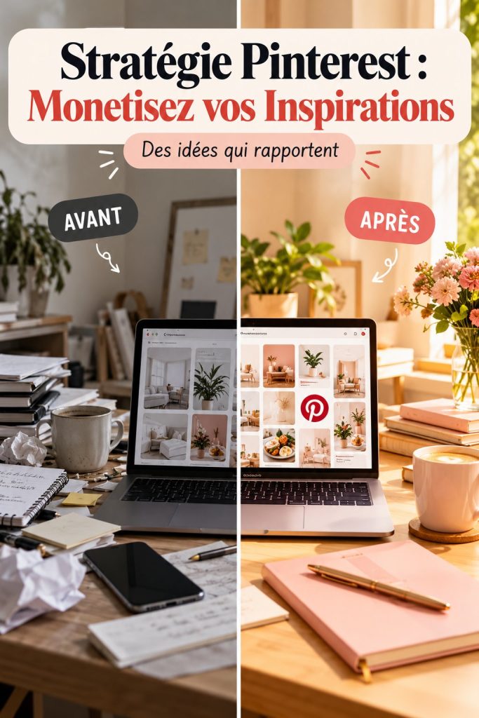 Exemple de pins inspirants sur Pinterest pour la monétisation