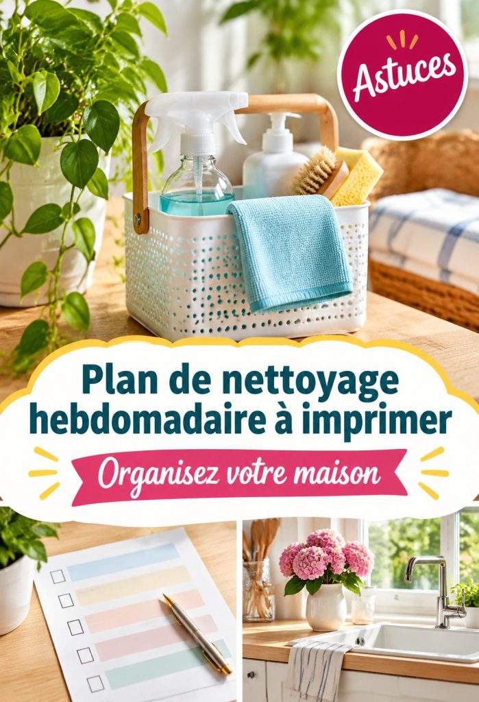 Plan de nettoyage hebdomadaire à imprimer